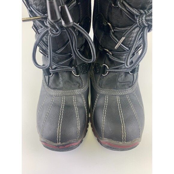 BOGO Pajar Mid Lace Up Snow Boot Black Suede Waterproof Zip Buckles Womens 6-6.5 - Picture 5 of 16